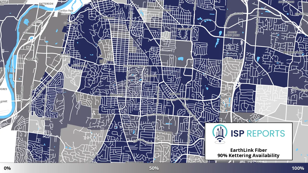 Kettering, OH map of internet availability