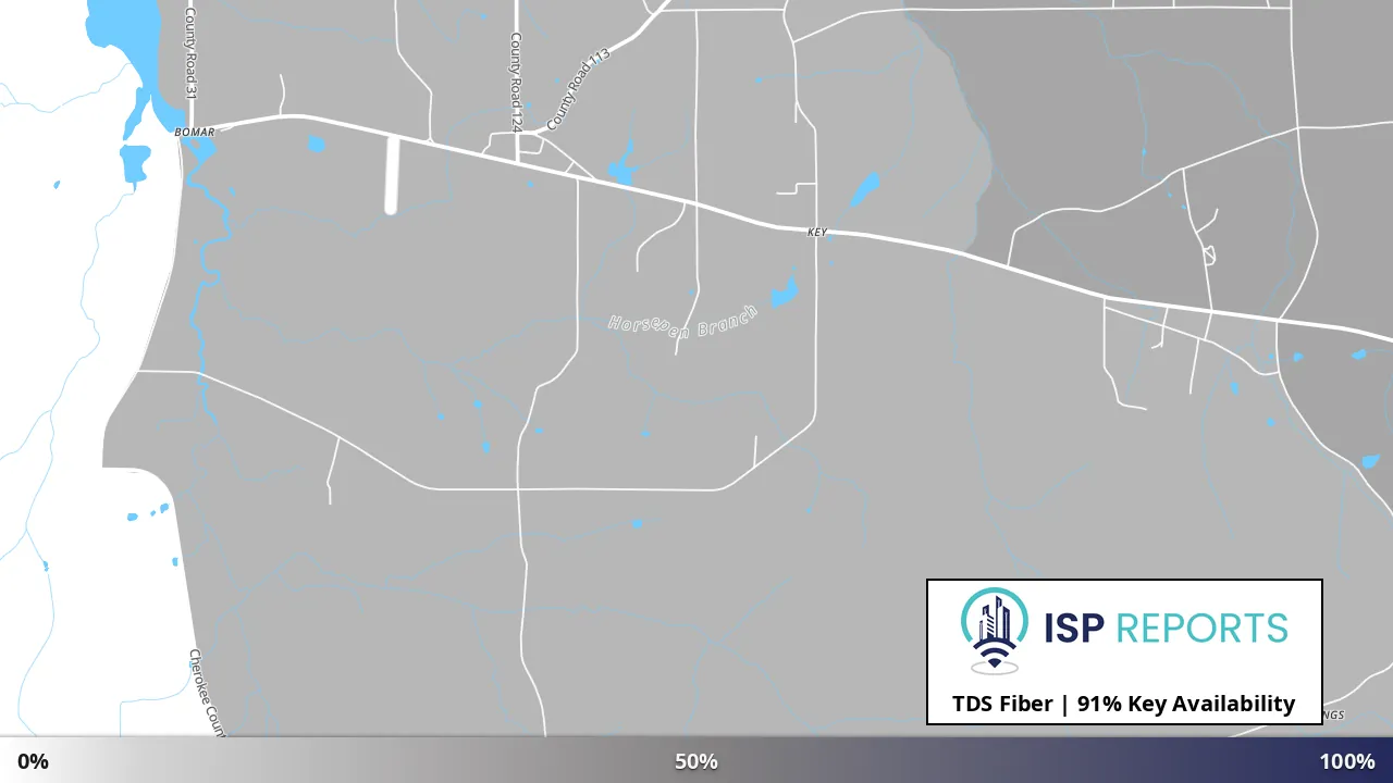 Key, AL map of internet availability