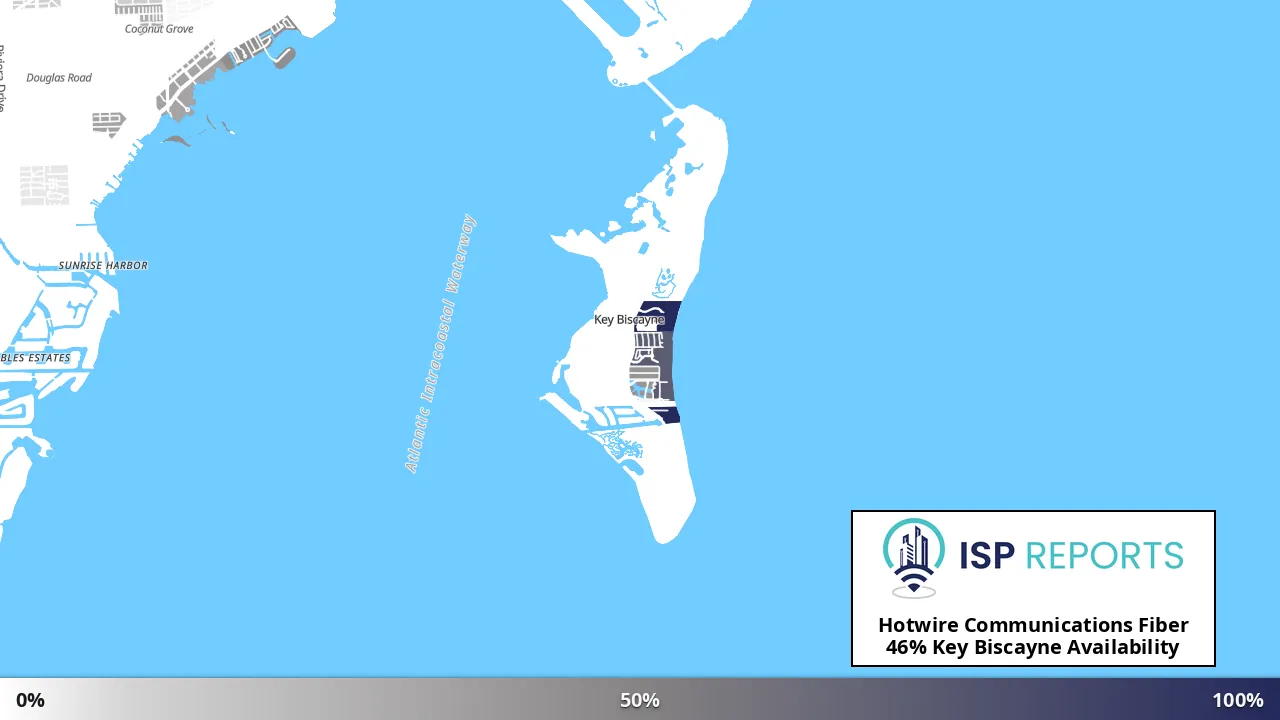 Key Biscayne, FL map of internet availability