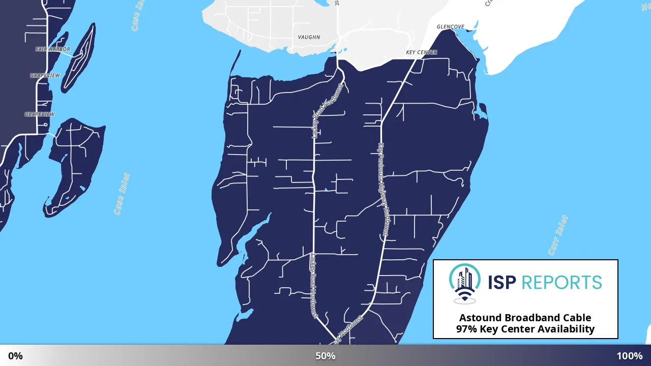 Key Center, WA map of internet availability
