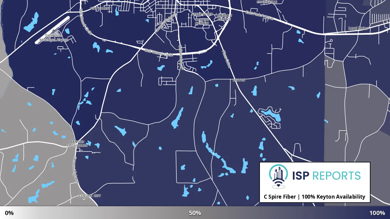 Keyton, AL map of internet availability