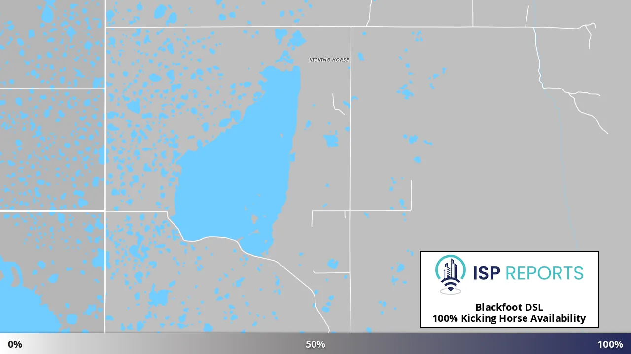 Kicking Horse, MT map of internet availability