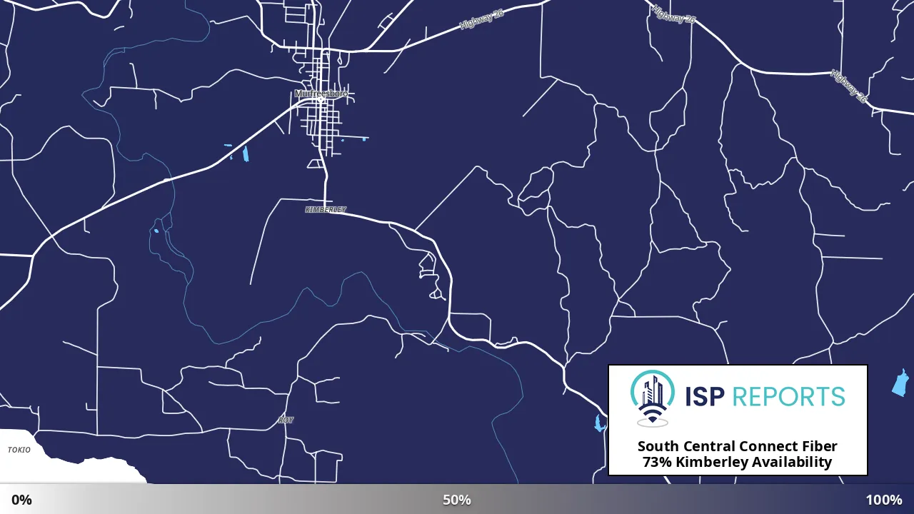 Kimberley, AR map of internet availability