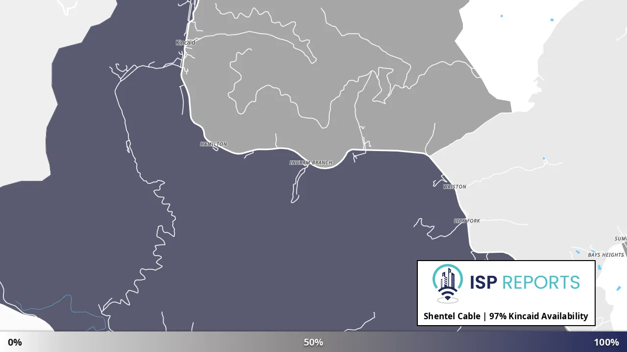 Kincaid, WV map of internet availability