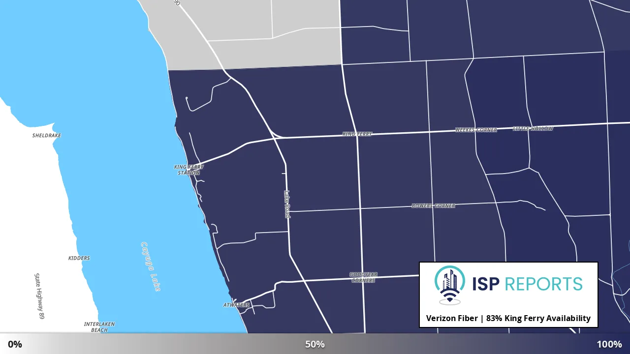 King Ferry, NY map of internet availability