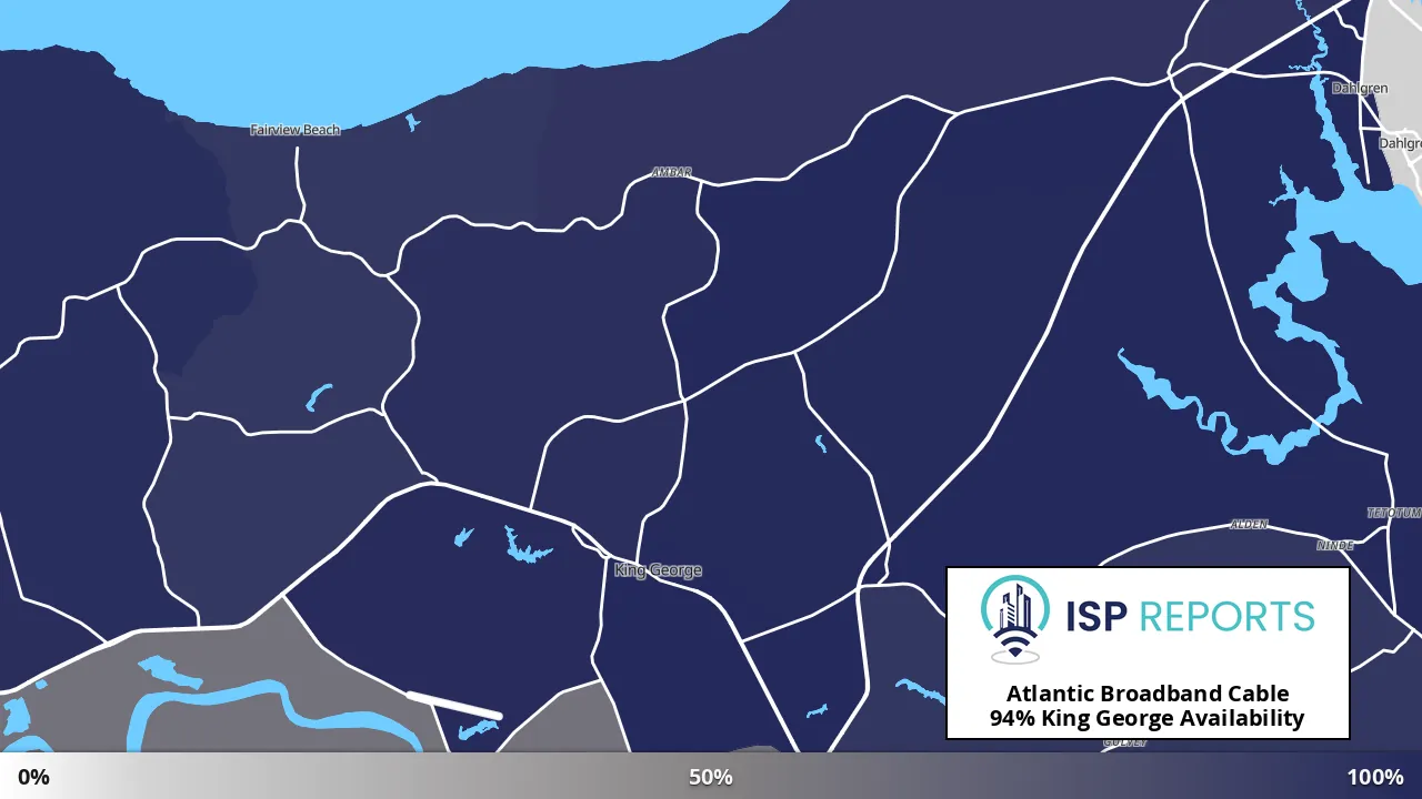King George, VA map of internet availability