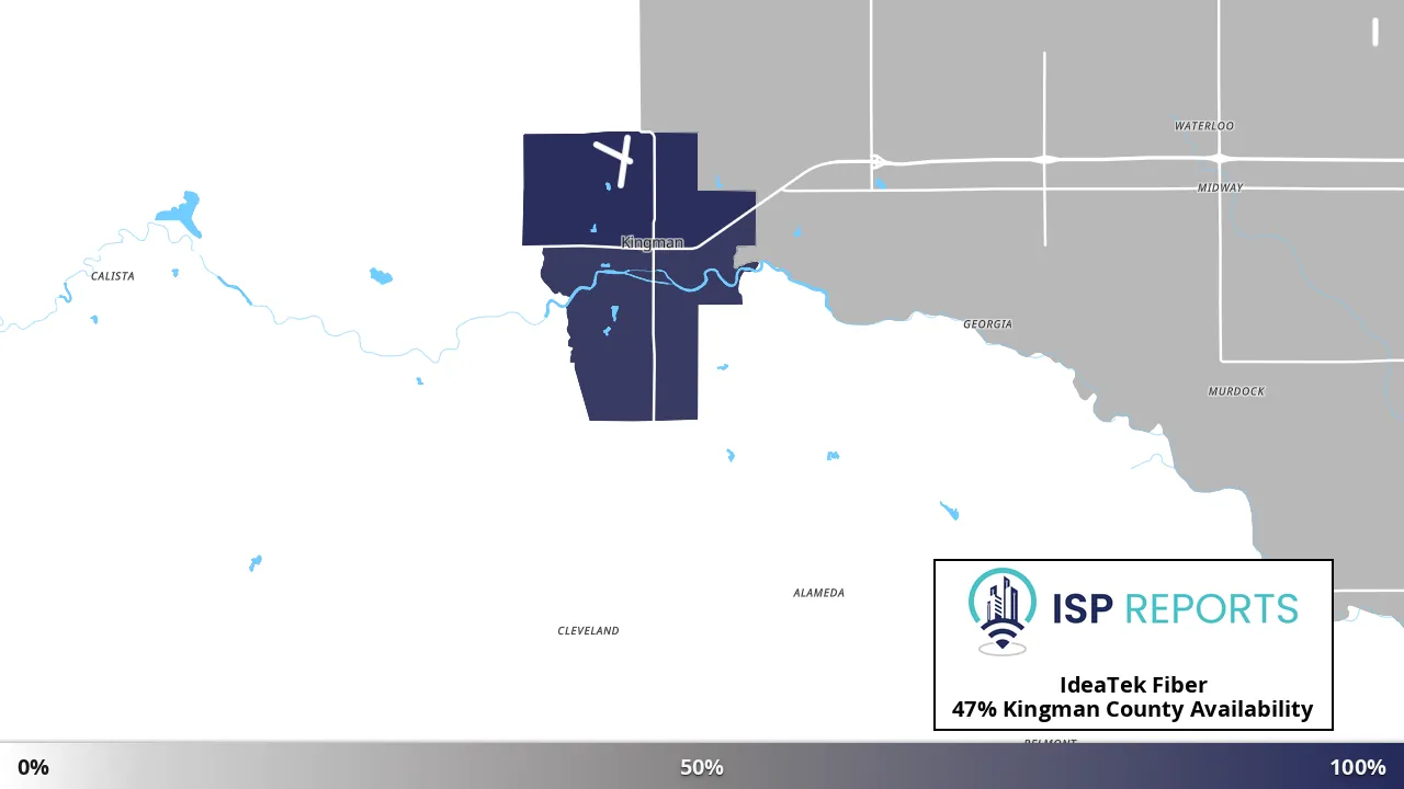Kingman County, KS map of internet availability