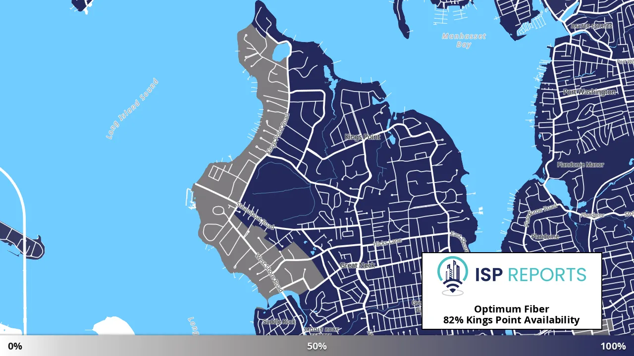 Kings Point, NY map of internet availability