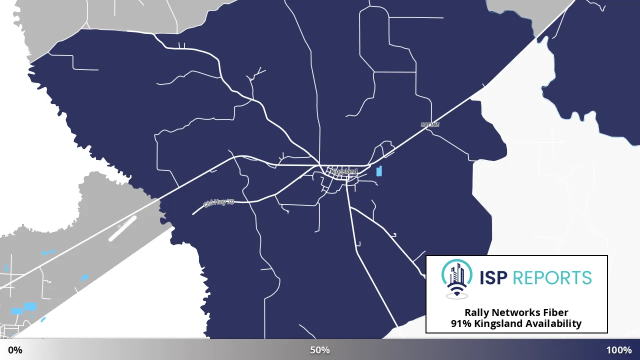 Kingsland, AR map of internet availability