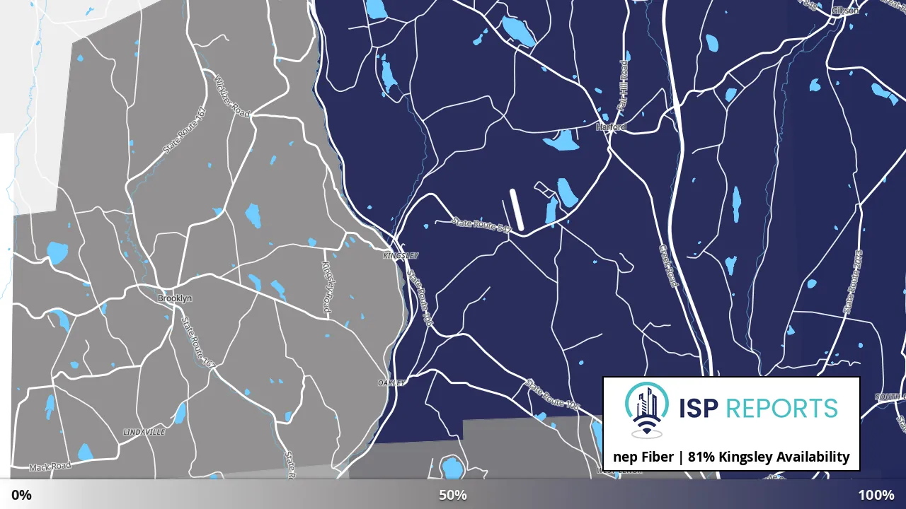 Kingsley, PA map of internet availability