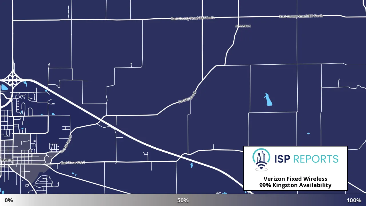 Kingston, IN map of internet availability