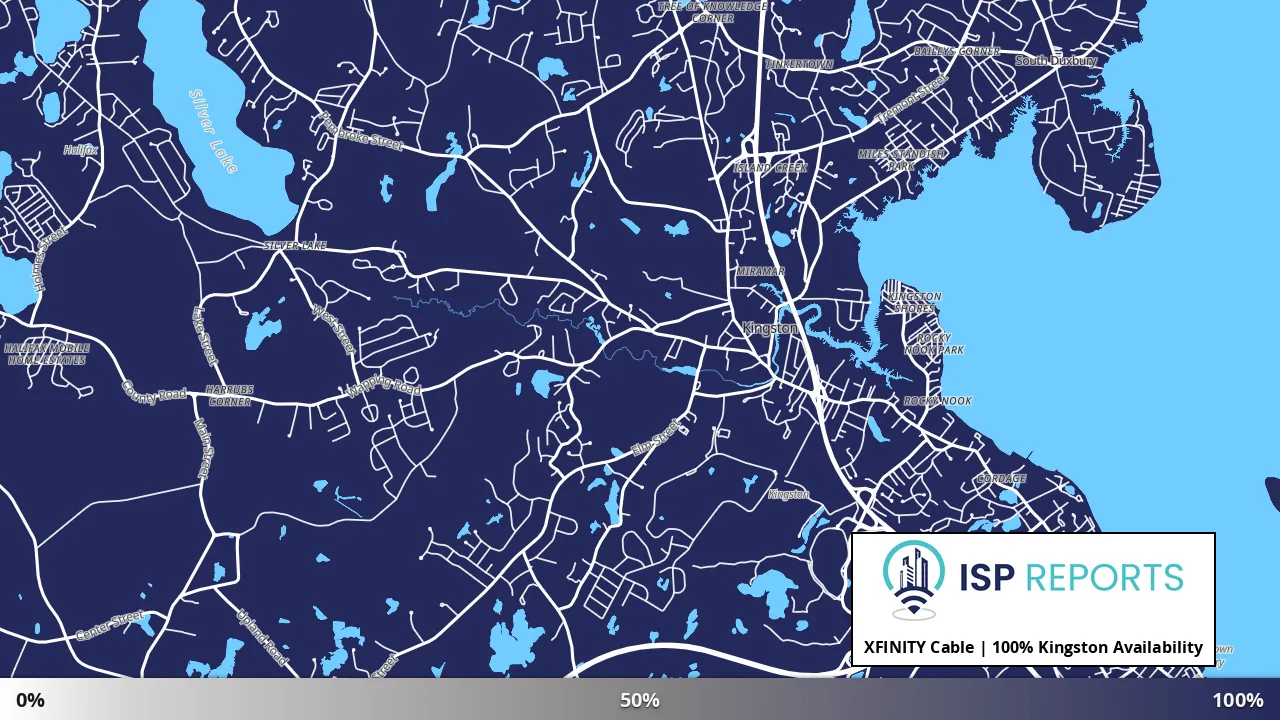 Kingston, MA map of internet availability