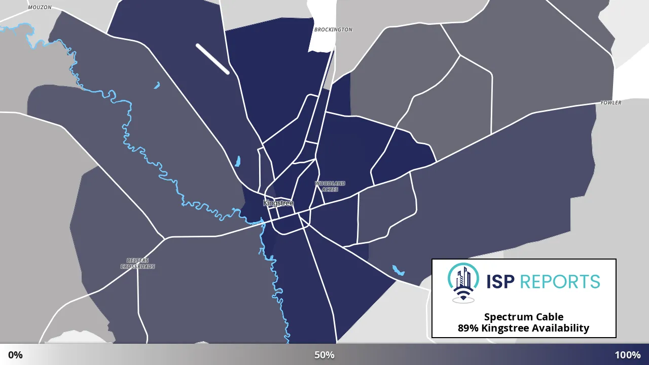 Kingstree, SC map of internet availability