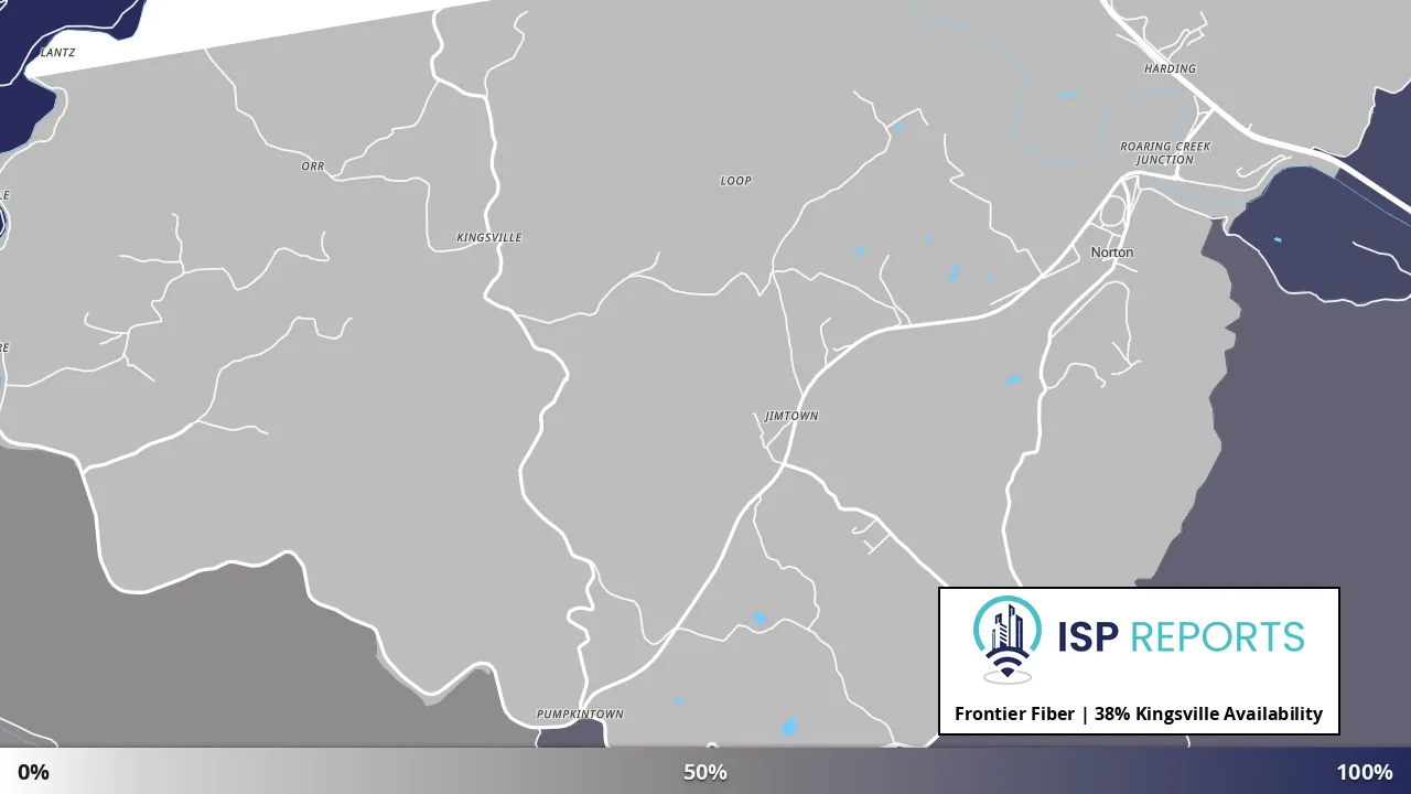 Kingsville, WV map of internet availability