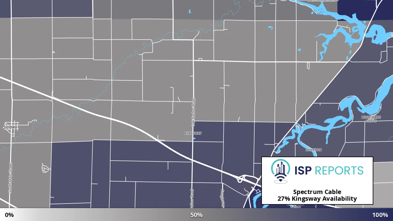 Kingsway, OH map of internet availability