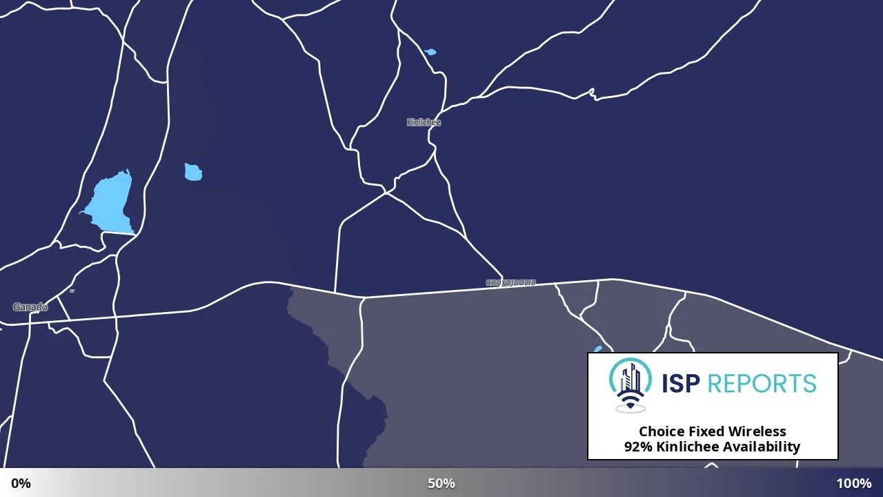 Kinlichee, AZ map of internet availability
