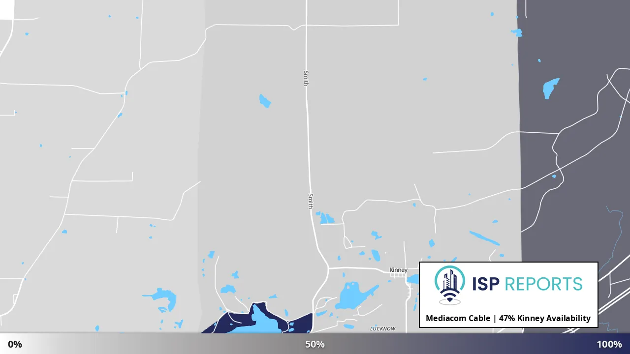 Kinney, MN map of internet availability