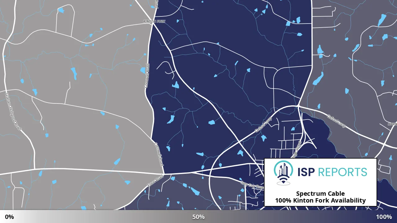 Kinton Fork, NC map of internet availability