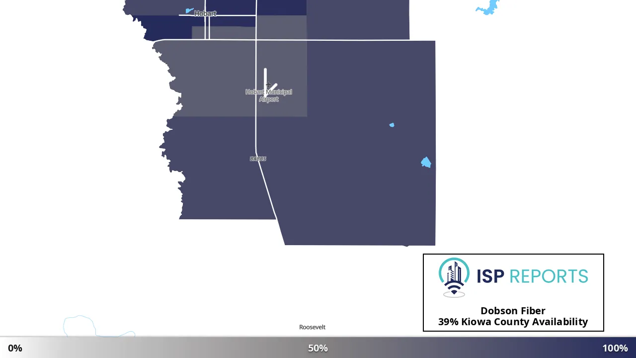 Kiowa County, OK map of internet availability