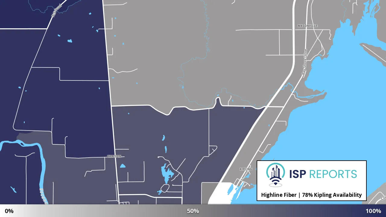 Kipling, MI map of internet availability