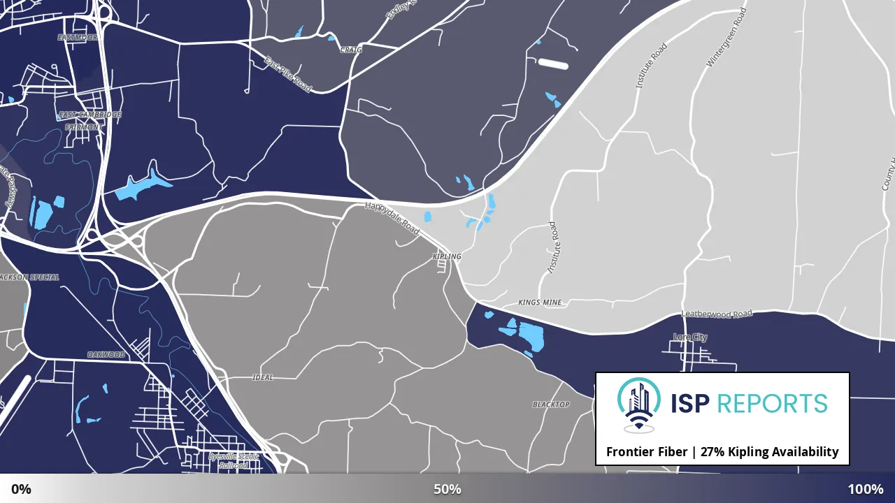 Kipling, OH map of internet availability