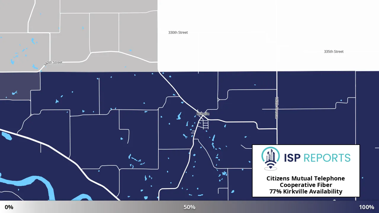 Kirkville, IA map of internet availability