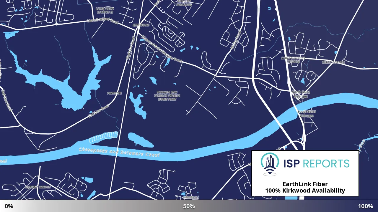 Kirkwood, DE map of internet availability