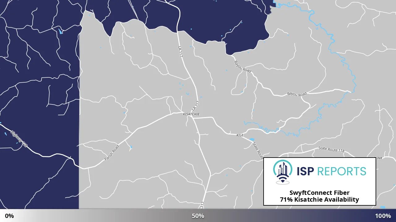 Kisatchie, LA map of internet availability