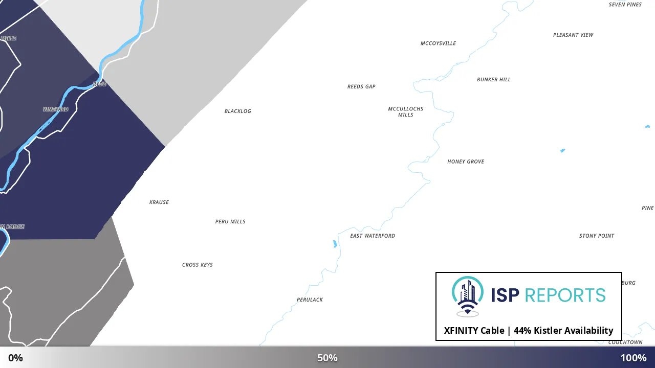 Kistler, PA map of internet availability