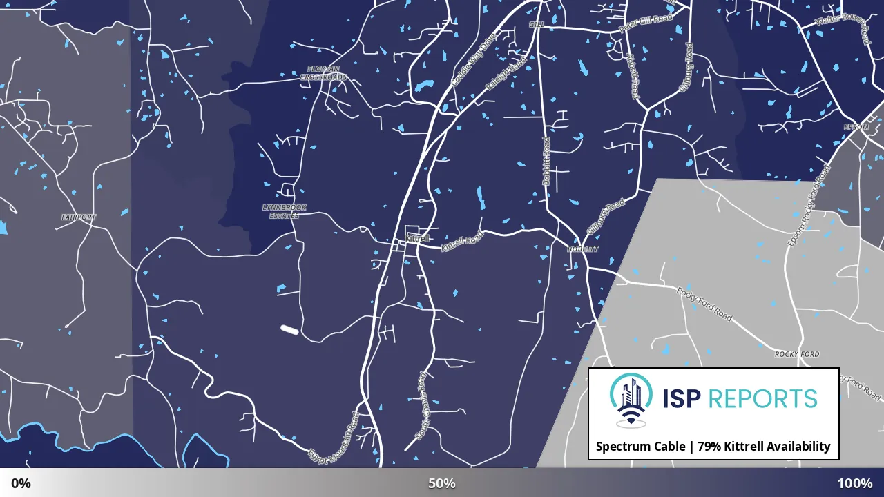 Kittrell, NC map of internet availability