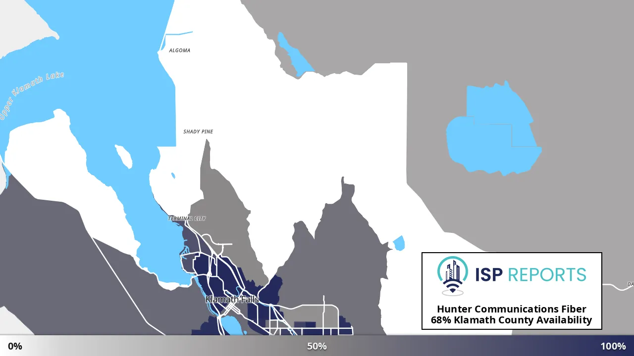Klamath County, OR map of internet availability