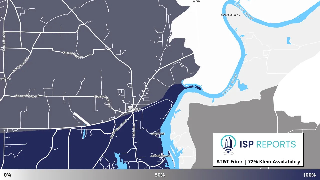 Klein, AL map of internet availability