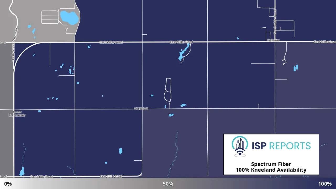 Kneeland, MI map of internet availability