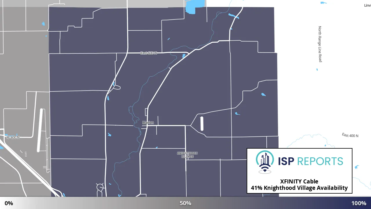 Knighthood Village, IN map of internet availability