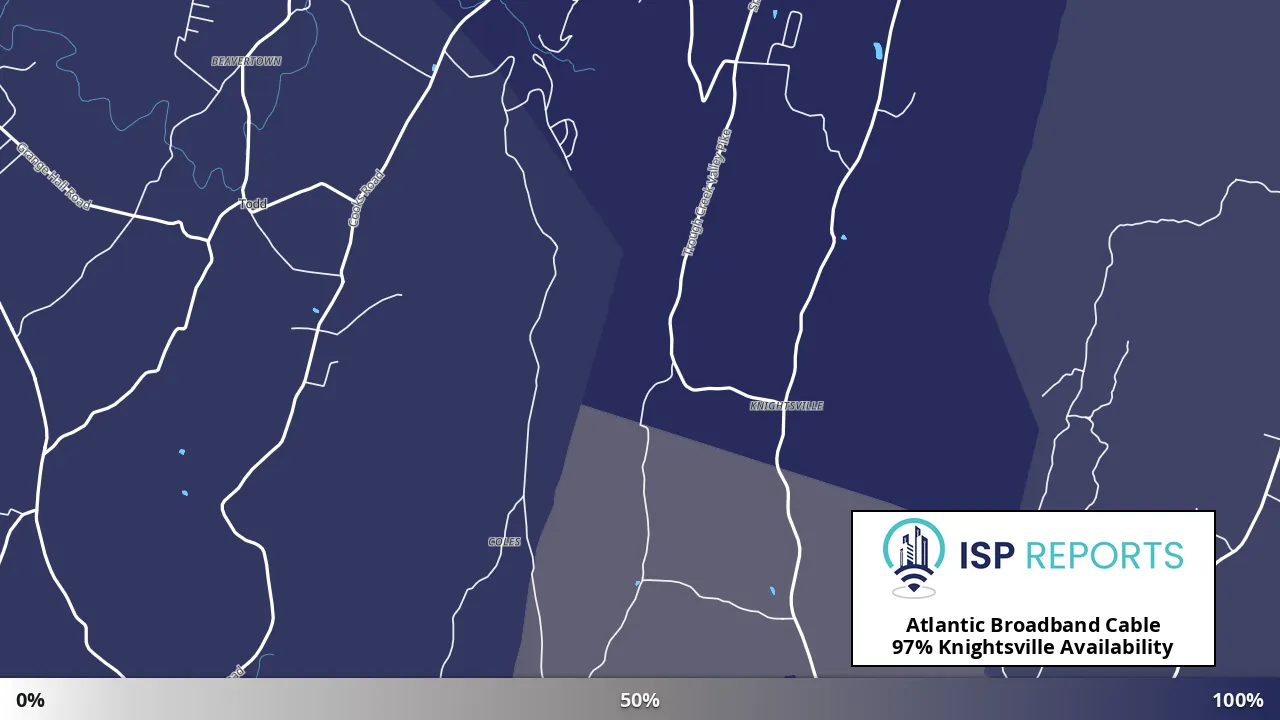 Knightsville, PA map of internet availability