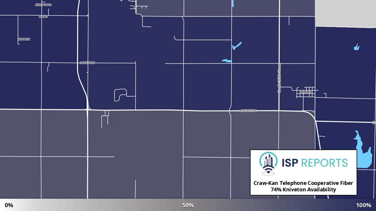 Kniveton, KS map of internet availability