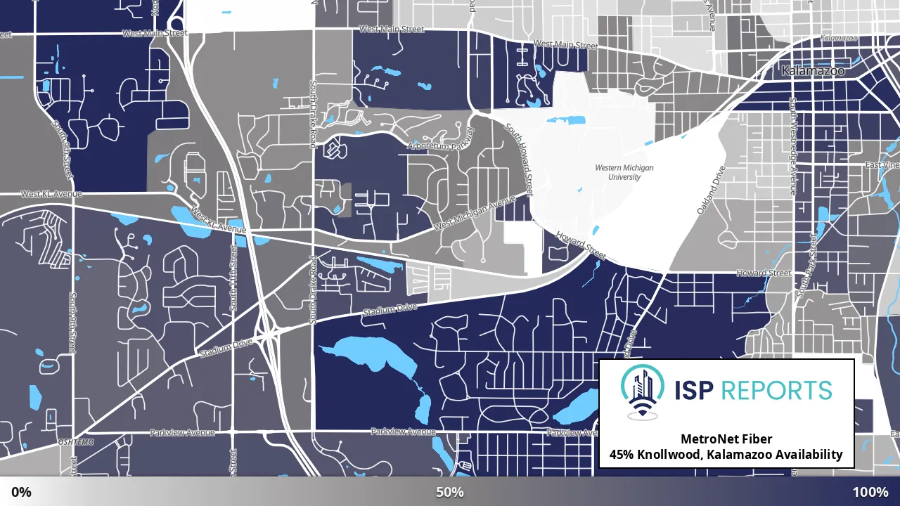 Knollwood, Kalamazoo, MI map of internet availability