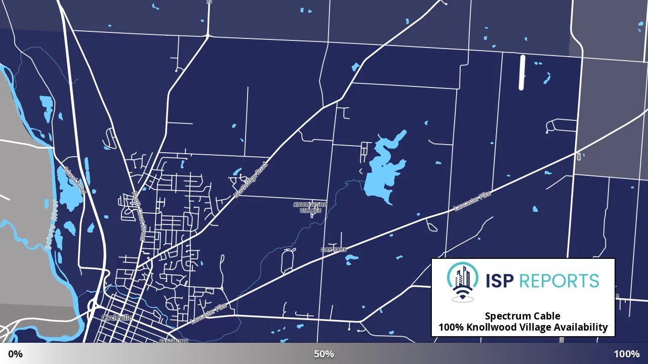 Knollwood Village, OH map of internet availability