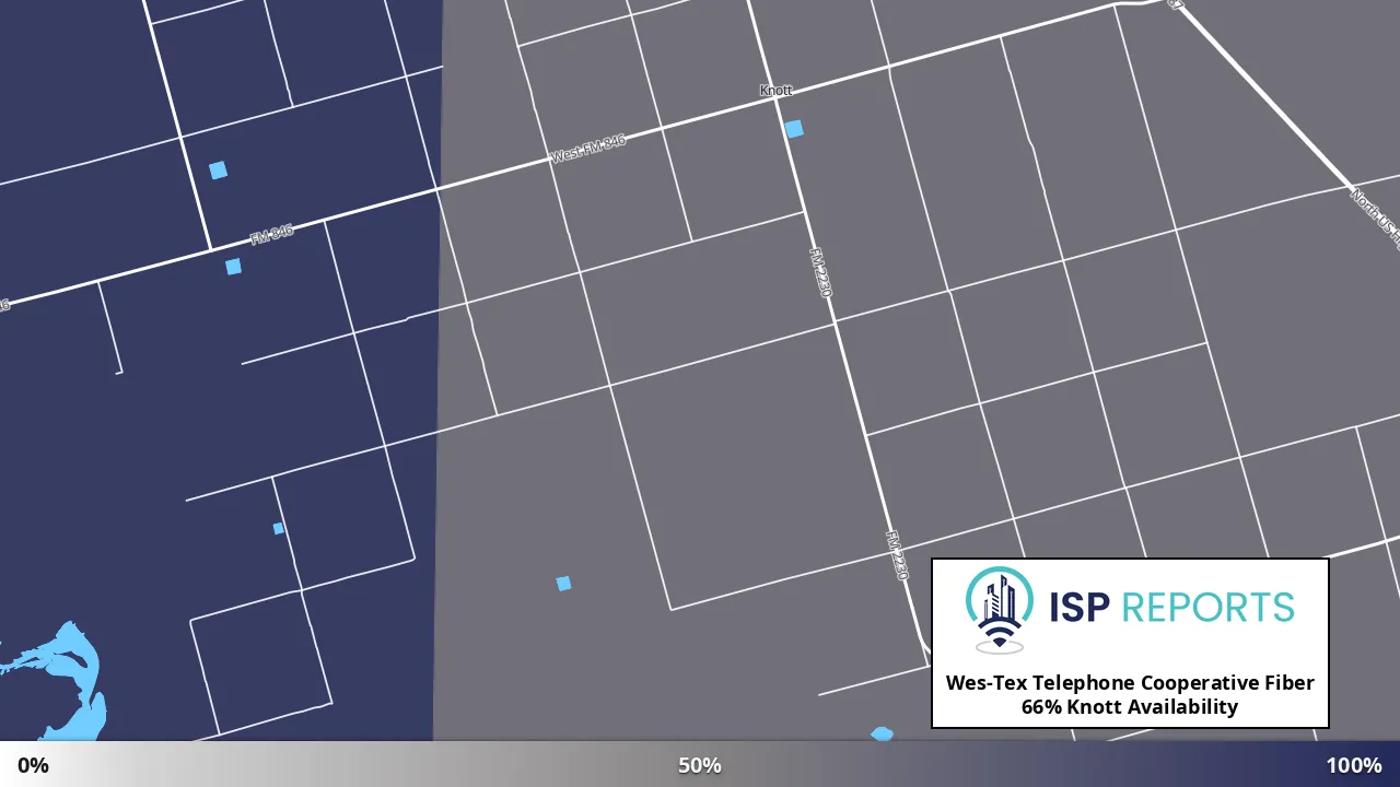 Knott, TX map of internet availability