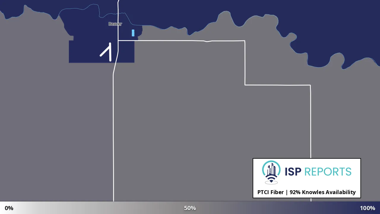 Knowles, OK map of internet availability