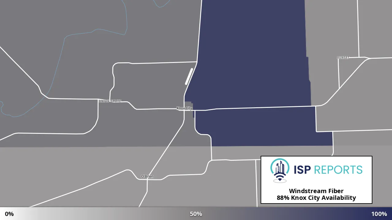 Knox City, TX map of internet availability