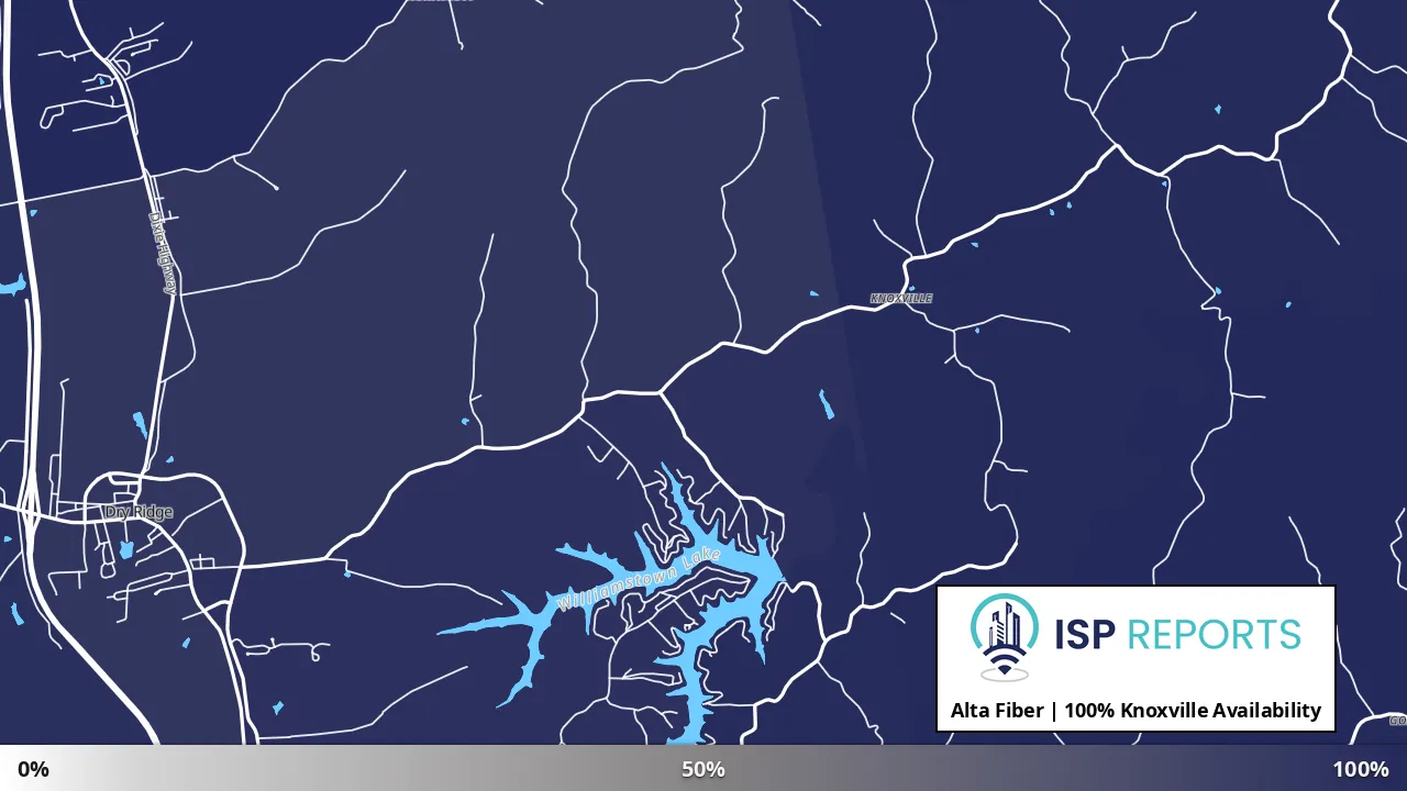Knoxville, KY map of internet availability