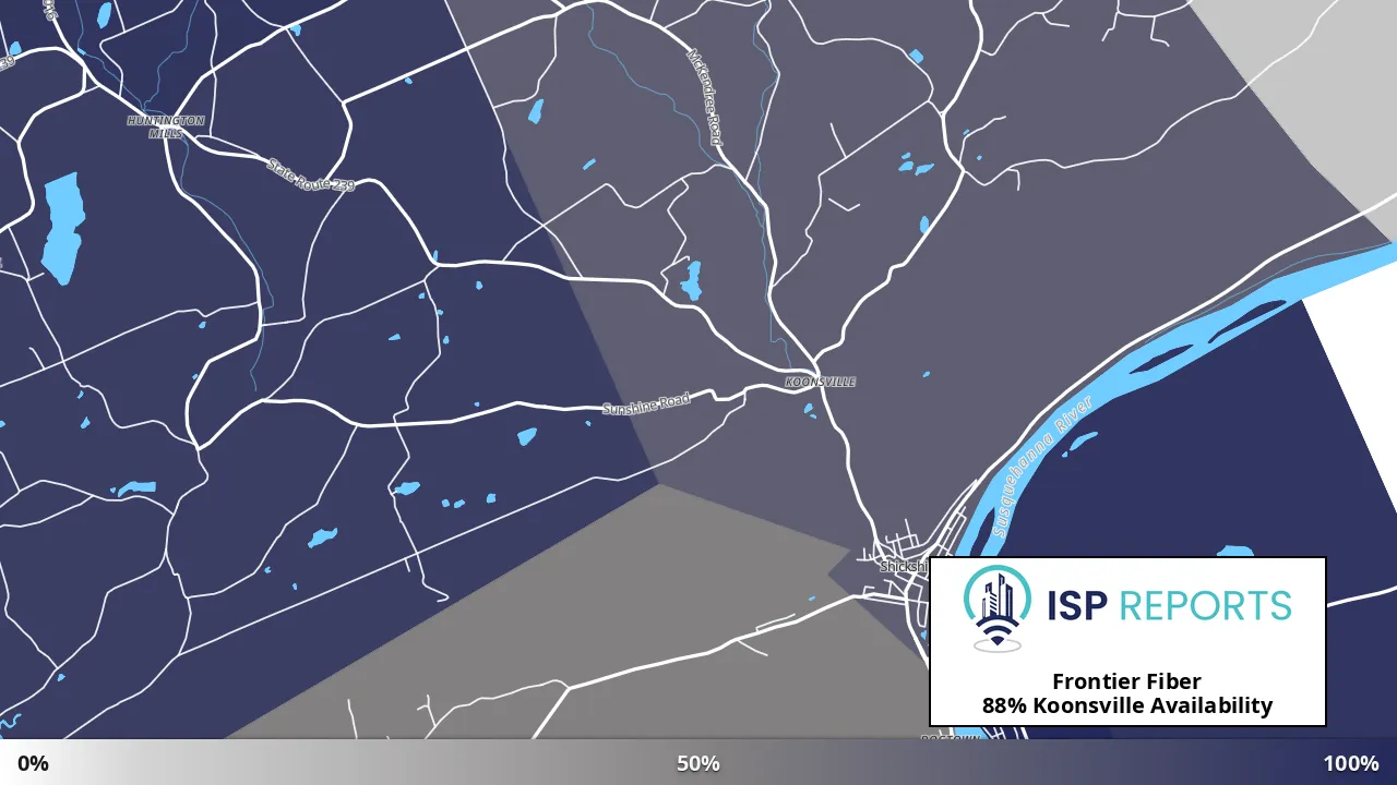 Koonsville, PA map of internet availability