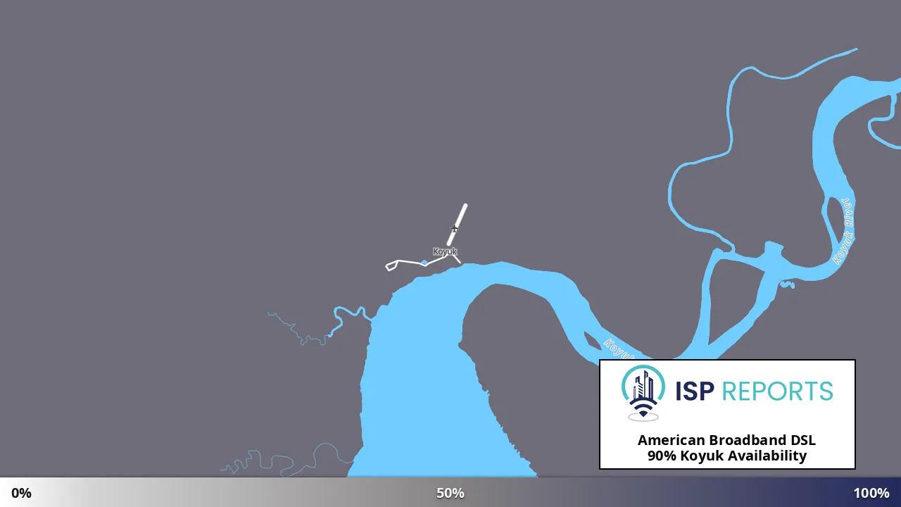 Koyuk, AK map of internet availability