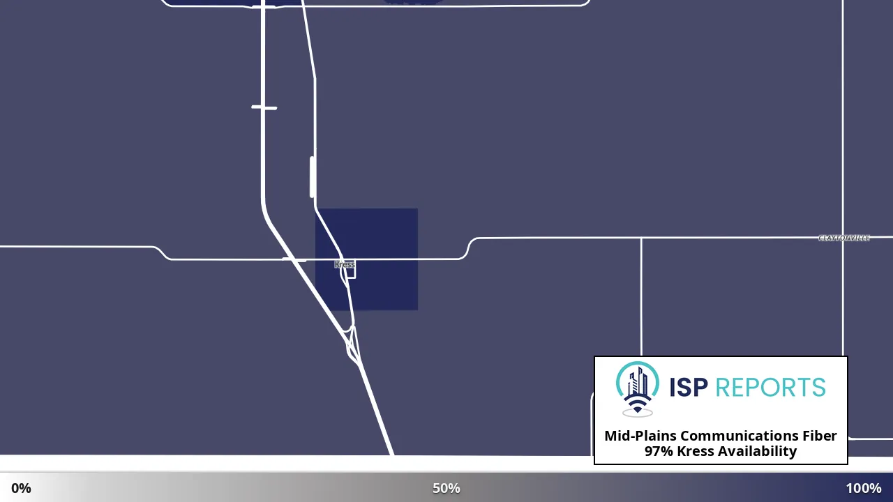 Kress, TX map of internet availability