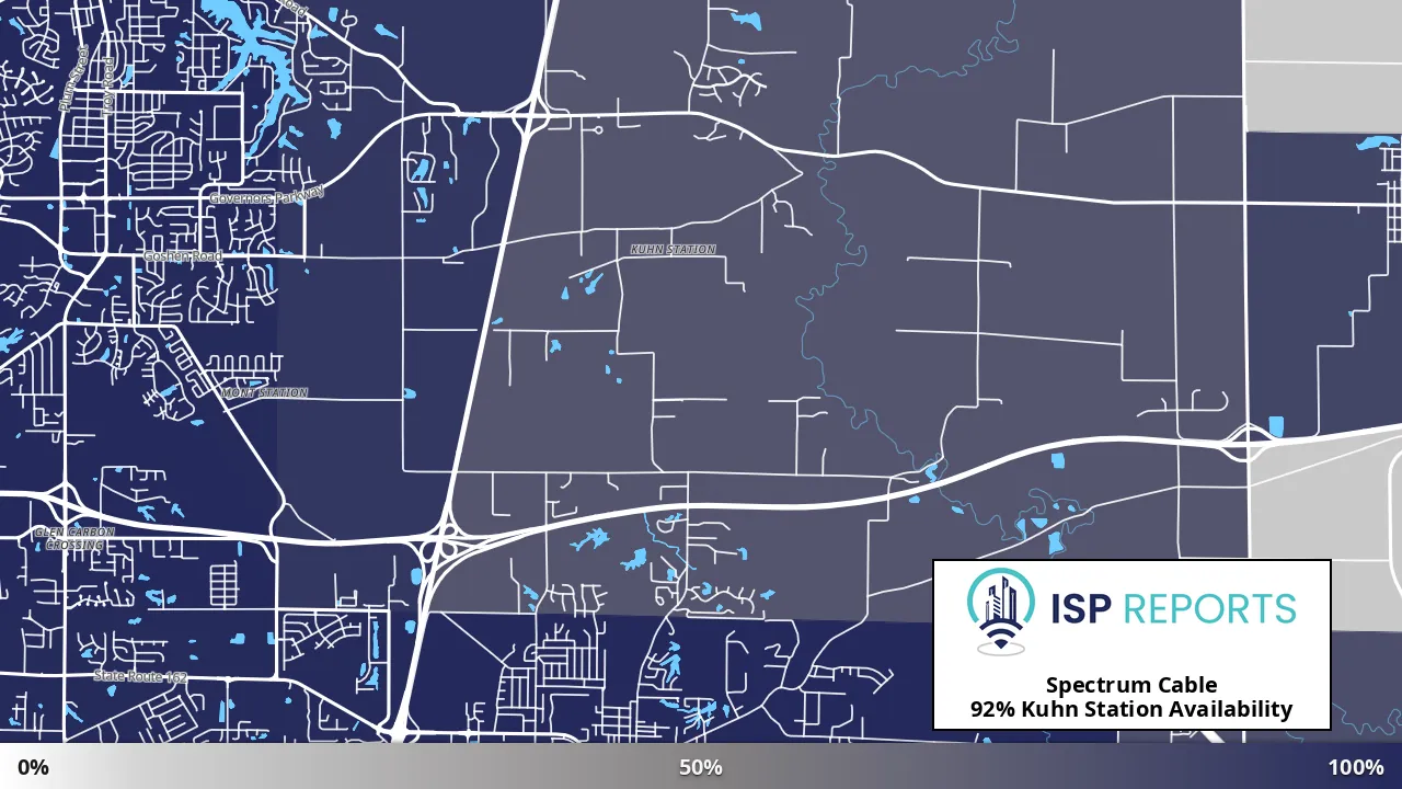 Kuhn Station, IL map of internet availability