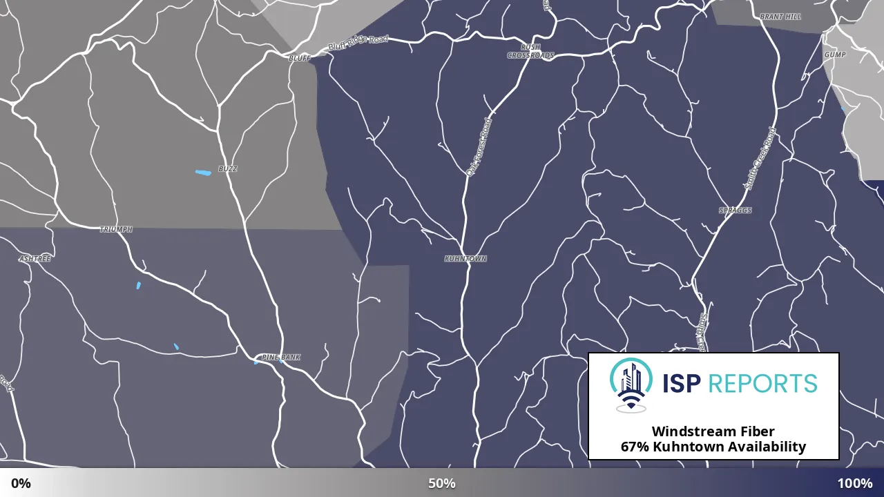 Kuhntown, PA map of internet availability
