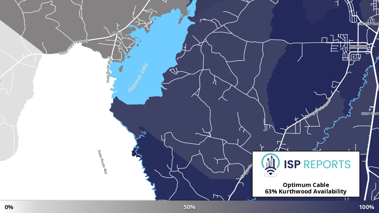 Kurthwood, LA map of internet availability