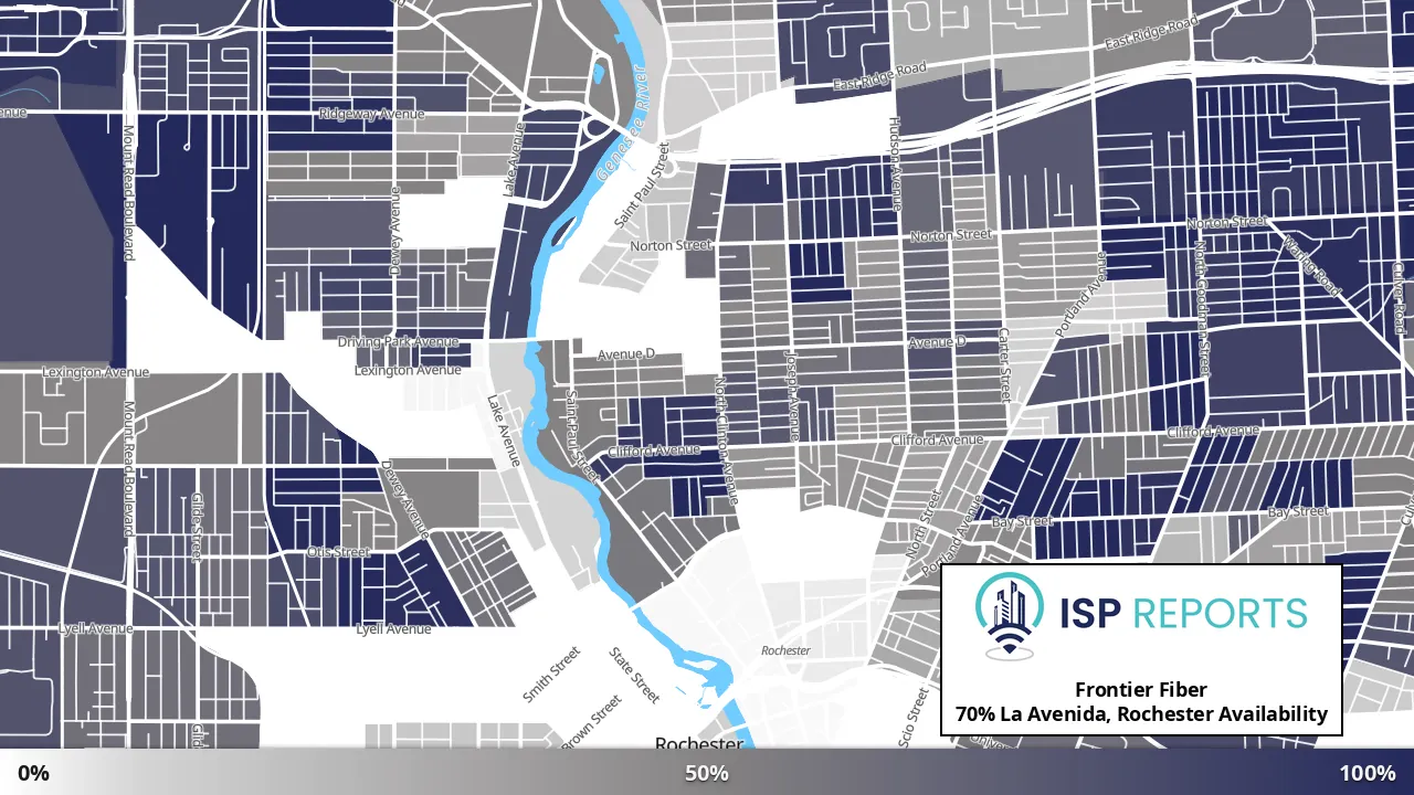 La Avenida, Rochester, NY map of internet availability