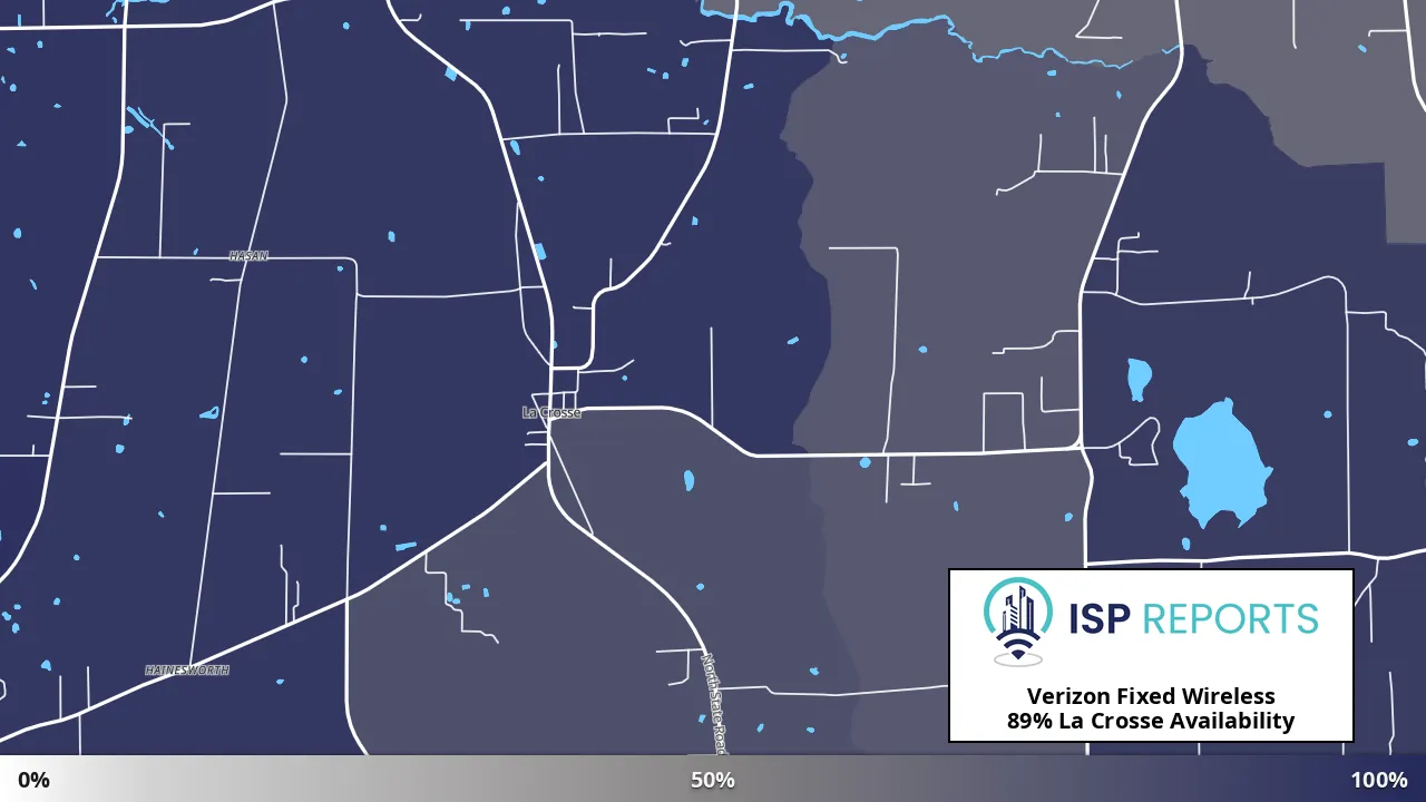 La Crosse, FL map of internet availability